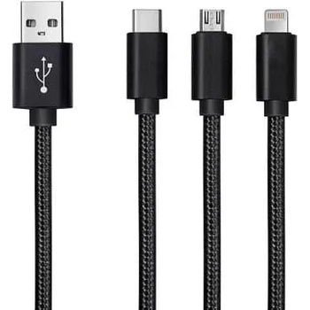 Image 1 of Кабел A+ за зареждане-синхронизиране, micro USB+ lightning+ Type C (BS3V11)