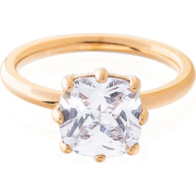 Franco Bene Promise ring se čtvercovým zirkonem pozlacený 2966