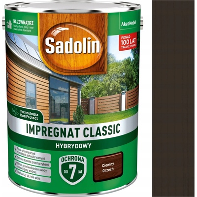 Hybridní lazura na dřevo Sadolin Classic Tmavý ořech 4,5 l