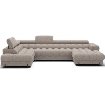 Eltap Бежов разтегателен ъглов диван от букле (ляв ъгъл U форма) Feraria - ELTAP (CO-FERA-LT-18ROY)