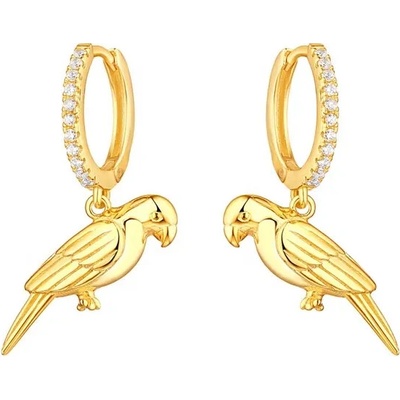 Majya Strieborné náušnice PARROT pozlátené 10398