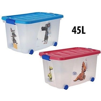 Excellent Houseware Box úložný s kolečky 60 x 38 x 30 cm 45l potisk