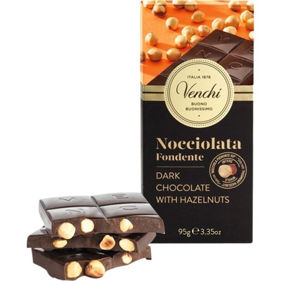 Venchi hořká s lískovými ořechy Piemonte Nocciolata Fondente 60% 95 g