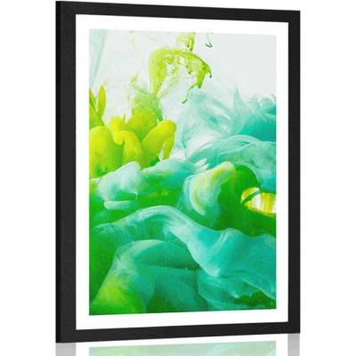 Plakát s paspartou inkoust v zelených odstínech - 30x45 black