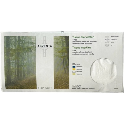 Akzenta Top Soft White papierové obrúsky 250 ks 33x33 cm