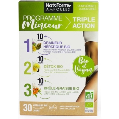 Nat&Form Програма за отслабване в три фази, 30 ампули, Nat&Form (023900 (AMP_MIN_3))