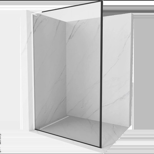 Mexen Kioto L душ кабина Walk-in 90 x 200 см, черна рамка, бяла - 800-090-103-20-70 (800-090-103-20-70)