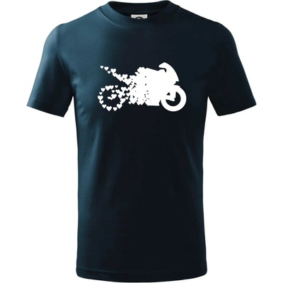 Moto love tričko detské tmavomodrá