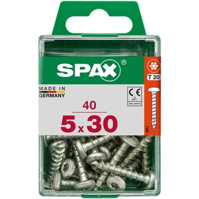 Spax Uni vrut půlkul.hlava T-Star plus T20 4CUT pln.závit Wirox 5 x 30 mm 40 ks