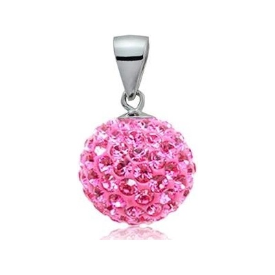 Nubis Stříbrný přívěšek koule 10 mm s krystaly Crystals from Swarovski Pink NS SWAG P