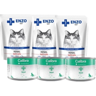 Calibra Veterinary Diets Cat Renal 6x200 г + ENZO VET Renal 6x100 г