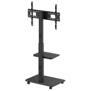 Ergo Office Stand / TV cart Ergo-Office, max. load 50kg / 5kg shelf, max. VESA 600x400, built-in power strip, black, ER-304 B
