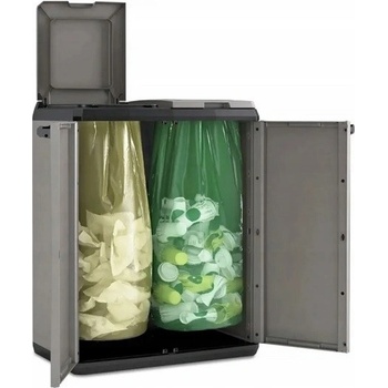 Keter Split Cabinet Basic Recyklačný kôš - sivý 9736