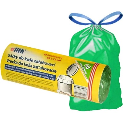 Sáček KOŠ ZATAHOVACÍ - 60 l zelený HDPE po 10 ks