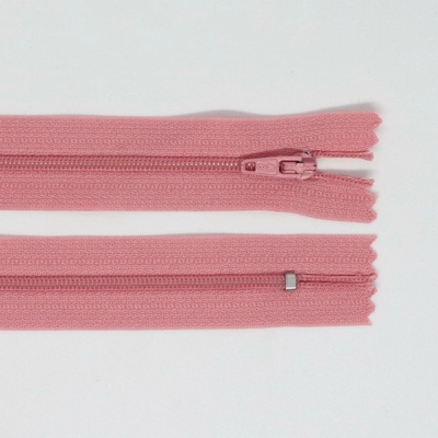Spirálový zip, šíře 3 mm, délka 45 cm, růžová