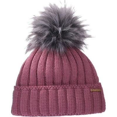 Pletex pletená čepice s fleecovou podšívkou a bambulí z umělé kožešiny L486 Starorůžová – Zbozi.Blesk.cz