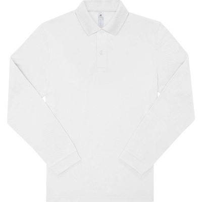 B&C My polo 210 LSL Piqué polo s dlouhým rukávem bílá