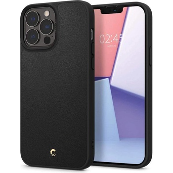 Spigen Cyrill Leather Brick Case - дизайнерски кожен кейс за iPhone 13 Pro Max (черен)
