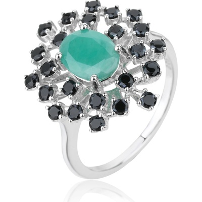 Jan Kos jewellery Stříbrný prsten se smaragdem MHT 4788 SD60
