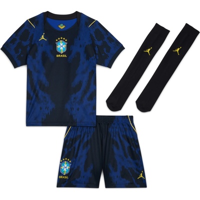 Jordan Dri-FIT Brazil Stadium Away Set 2026 Little Kids modrá
