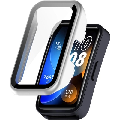 VSETKONAMOBIL 78887 PC FULL COVER Plastový kryt so sklom pre Huawei Band 8 / 9 strieborný