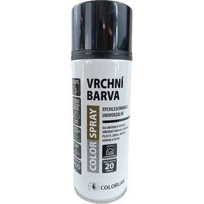 Colorlak Colorspray vrchní barva 400 ml AC610 černá lesk RAL 9005 – Zbozi.Blesk.cz