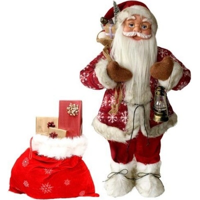 MagicHome Dekorácia Santa stojaci červený s lampášom 60 cm