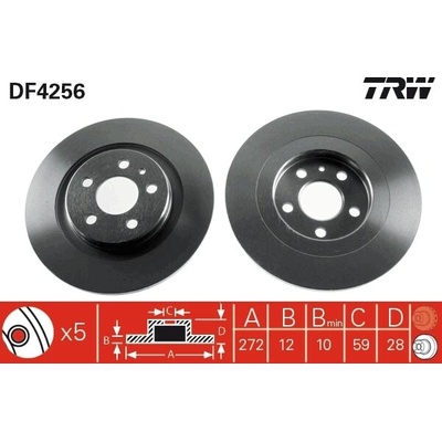 Brzdový kotúč TRW DF4256