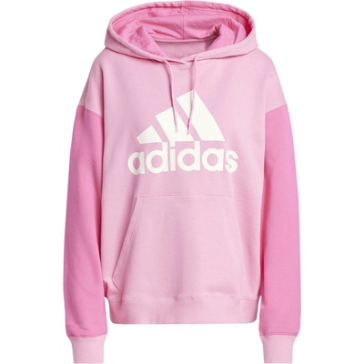 adidas Essentials Big Logo Oversized French Terry Hoodie ružová biela