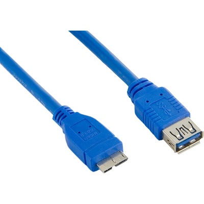 4World 08969 USB 3.0 AF- Micro BM, 1m, modrý