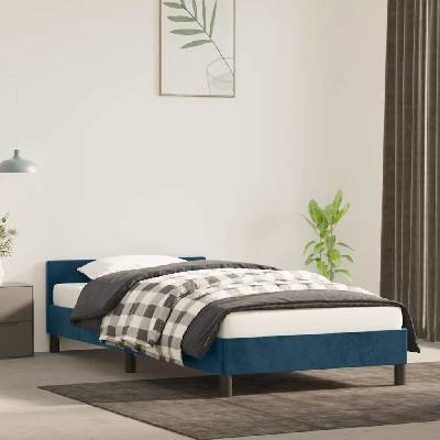 Nábytek XL 347559 Rám postele bez matrace tmavě modrý samet