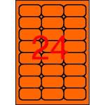 APLI Етикет, 64x33, 9 mm, цветен, заоблени ъгли, APLI, неоново оранжев, 480 етикета в опаковка 02871 (02871)