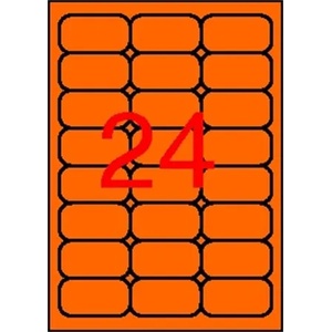 APLI Етикет, 64x33, 9 mm, цветен, заоблени ъгли, APLI, неоново оранжев, 480 етикета в опаковка 02871 (02871)