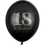 Party Deco Латексови Балони Пастел с Печат 18, Черен 30см - (1 пакет / 6 бр. ) (sb14p-136-010-6)