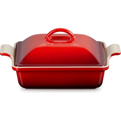 Le Creuset Форма за печене Heritage квадратна с капаче 23 см черешова (71005250600080)