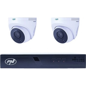 PNI House IP710 5MP 30m PoE NVR Комплект 2 Камери Dome с Кабели (PNI-IP710-2IP5)