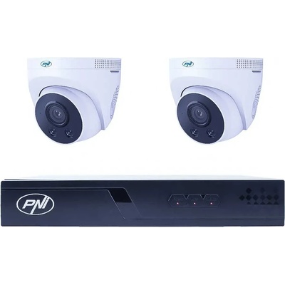 PNI House IP710 5MP 30m PoE NVR Комплект 2 Камери Dome с Кабели (PNI-IP710-2IP5)