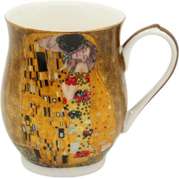 HOME ELEMENTS Porcelánový hrnček Klimt Bozk zlatý 350 ml