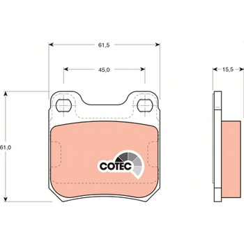 Sada brzdových platničiek kotúčovej brzdy TRW GDB915