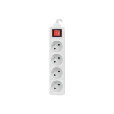 Lanberg PS1-04E-0150-W Разпределителна кутия, 4× 230V контакт, с превключвател, 1, 5 м кабел, бяла (PS1-04E-0150-W) (PS1-04E-0150-W)