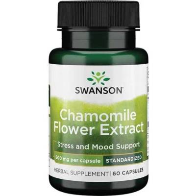 Swanson Chamomile Flower Extract, 500 mg, 60 капсули, Swanson