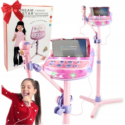 Karaoke set Music Express růžový s MP3 přehrávačem a mikrofonem