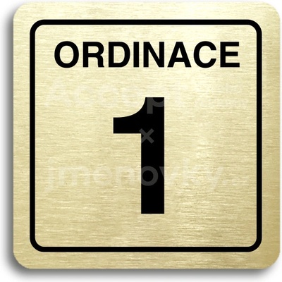 ACCEPT Piktogram ordinace 1 - zlatá tabulka - černý tisk