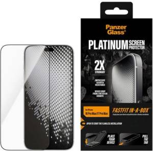 Panzer Стъклен протектор PanzerGlass - Platinum w. FASTFIT IN-A-BOX, iPhone 18 Pro Max/17 Pro Max (5715685043604)