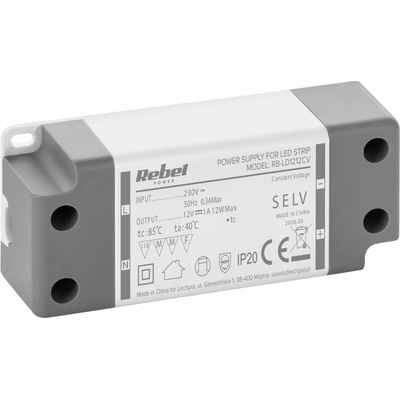 Napájací zdroj Rebel pre LED reťaze 12V/1A max. 12W IP20