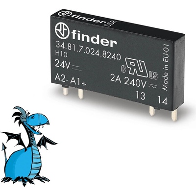 FINDER Relé 34.81.7.024.8240, 1Z/230V AC/2A,24V DC 348170248240