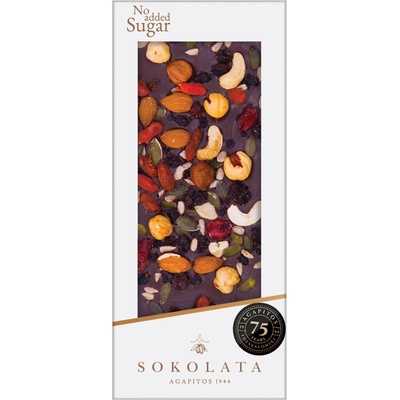 SOKOLATA AGAPITOS Hořká s ořechy a stévií 100 g