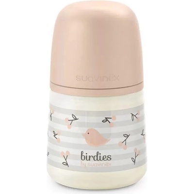 Suavinex láhev kojenecká fyz Birdies růžová 150 ml