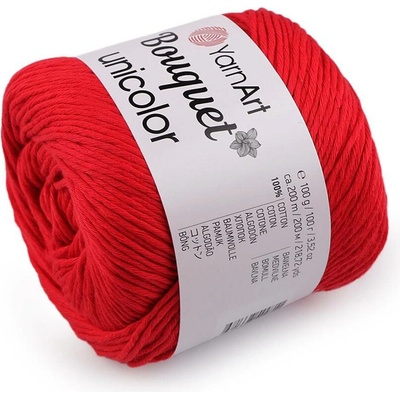 Bavlněná pletací příze Bouquet Unicolor 100 g Varianta: 8 (3217) červená, Balení: 1 ks 58575/149752/269414