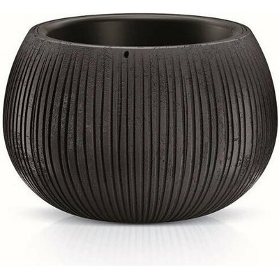 PROSPERPLAST Plastové kvetináče Beton Bowl čierny 18 cm